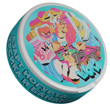 ШОК АЗАРТ ЙОГУРТА ПЕРСИКА И БАНАНА (150МГ) - ЖВАЧКА С ЙОГУРТОМ БАНАНОМ И ПЕРСИКОМ