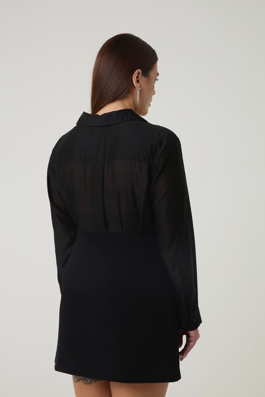 Юбка мини с золотыми пуговицами, черный