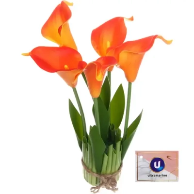Цветочная композиция «Весенняя рапсодия» 15*30смКаллы оранжевые