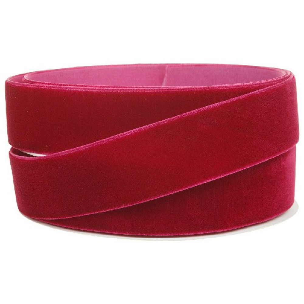 Лента декоративная (бархат) 25ммx10ярд (Винный)