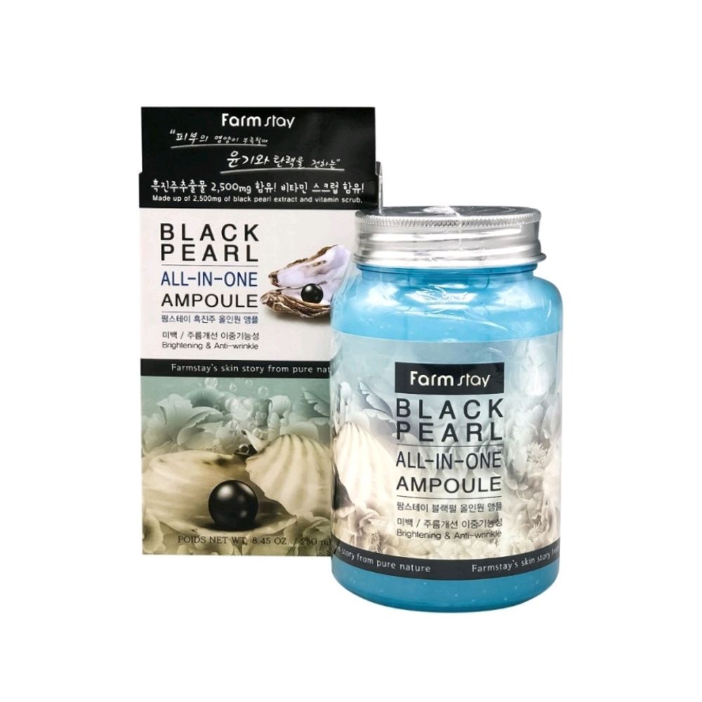 Многофункциональная ампульная сыворотка с черным жемчугом FarmStay Black Pearl All-In-One Ampoule, 250 мл.