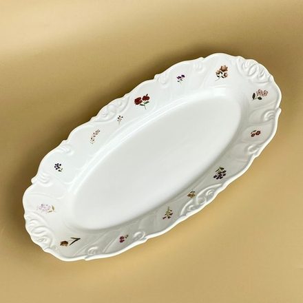 Lenardi 109-209 Овальное блюдо 39,5х24,5х5см КРОКУС в под.уп.(х6)Фарфор