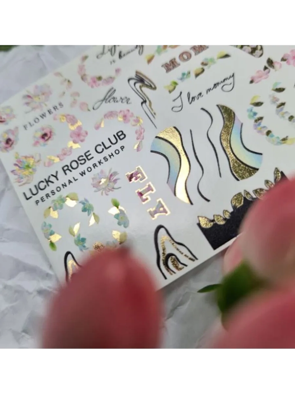 Lucky Rose Слайдеры наклейки для ногтей Foil 106