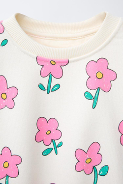 ZARA ХУДИ С ПРИНТОМ, НЕОНОВО-РОЗОВЫЙ