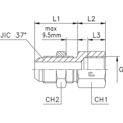 Соединение PD JIC 1.5/8 - BSP 1.1/4