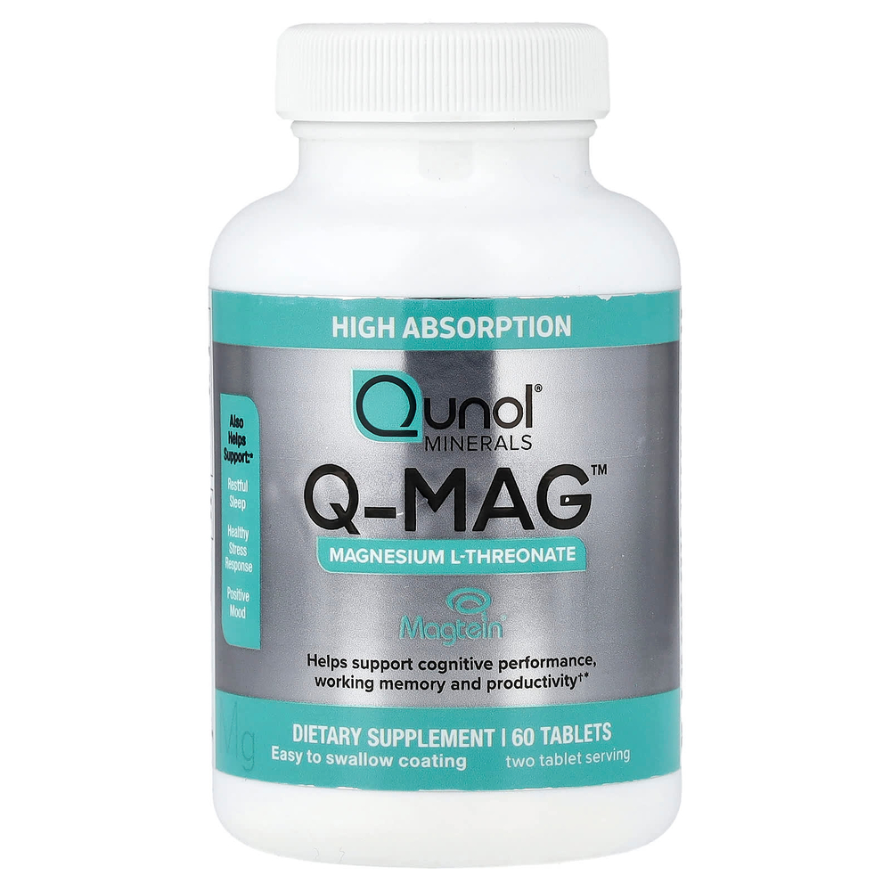 Qunol, Q-MAG™, L-треонат магния, 60 таблеток (72 мг в 1 таблетке)