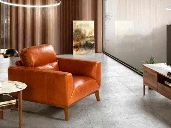 Кресло Angel Cerda KF1016-1P, коричневая кожа