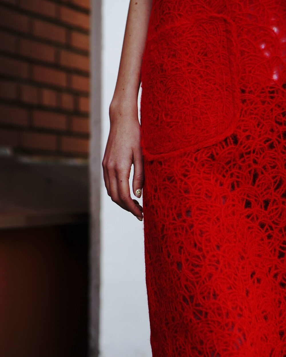 Ажурный жилет "Красный"