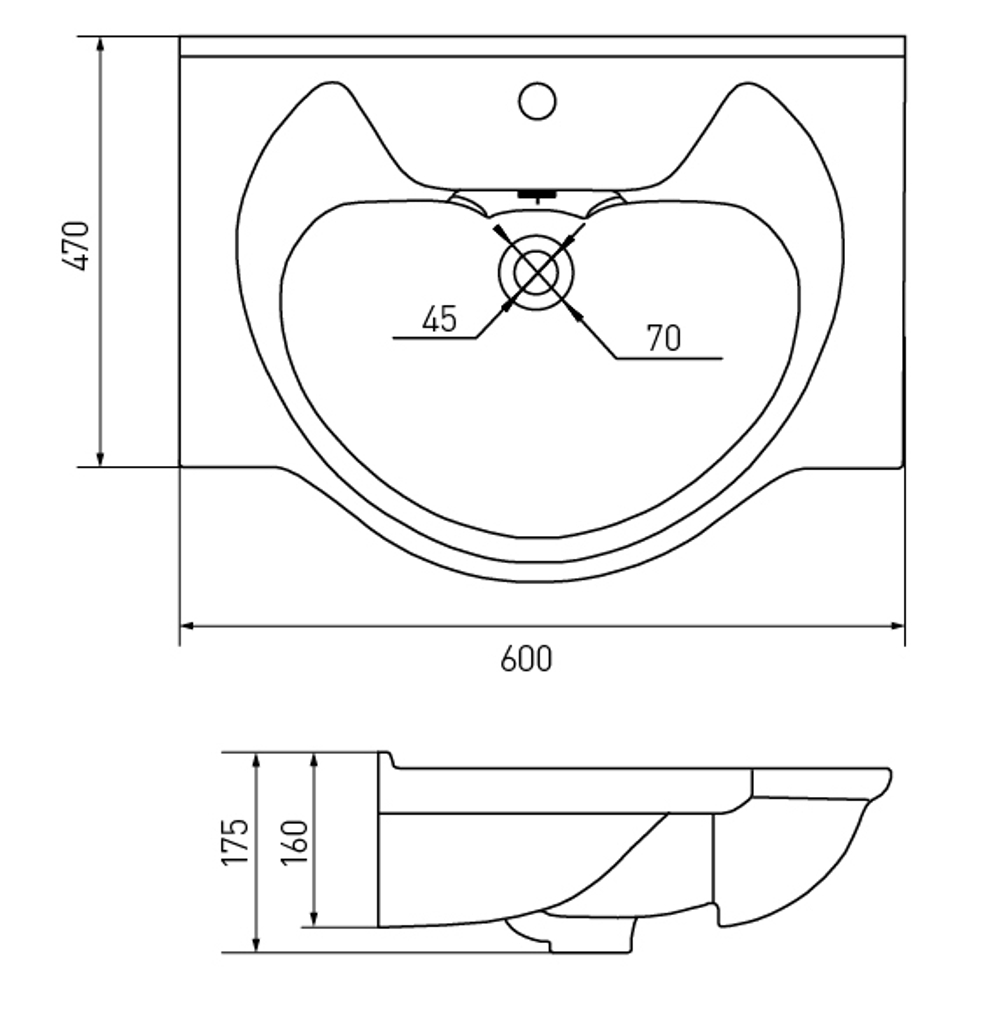 Раковина мебельная Акватон Байкал 60