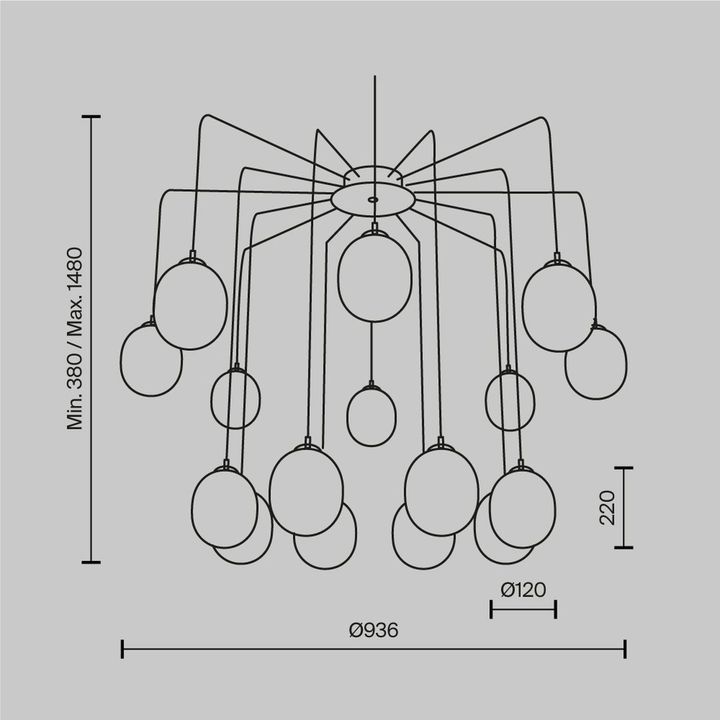 Подвесная люстра Maytoni Branch MOD176PL-16G