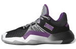 Adidas D.O.N. Issue #1 Fashion all-match shock absorption and wear-resistant low-top basketball shoes men's black and purple domestic version