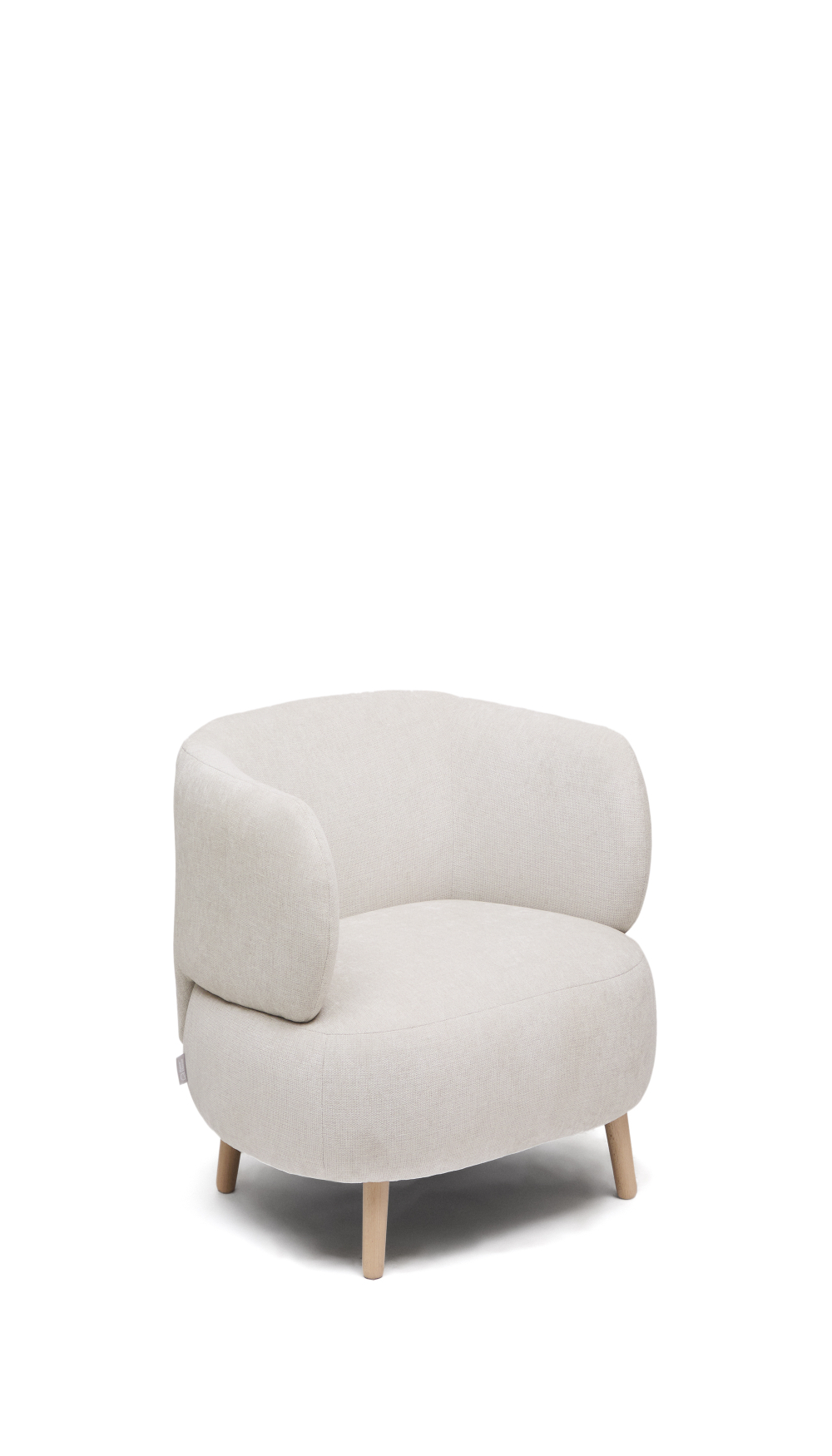 Кресло Luisa из шенилла перламутрового цвета с ножками из массива бука,