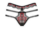 Пикантные женские трусики Megies (Размер: S-M) (Цвет: черный с красным)