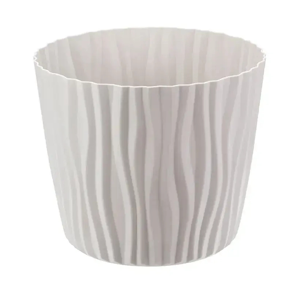 Кашпо ВОЛНА D200мм 4л с вкладышем Кремовый