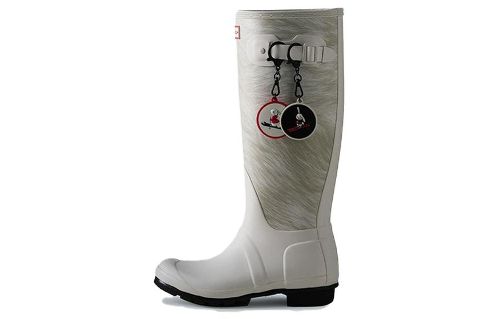 HUNTER Waterproof And Slip Resistant Slip Resistant Rain Boots Women"s Pearl White