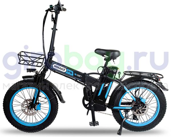 Электровелосипед Minako F10 Pro 2025 года (48V/20Ah) - Синий обод
