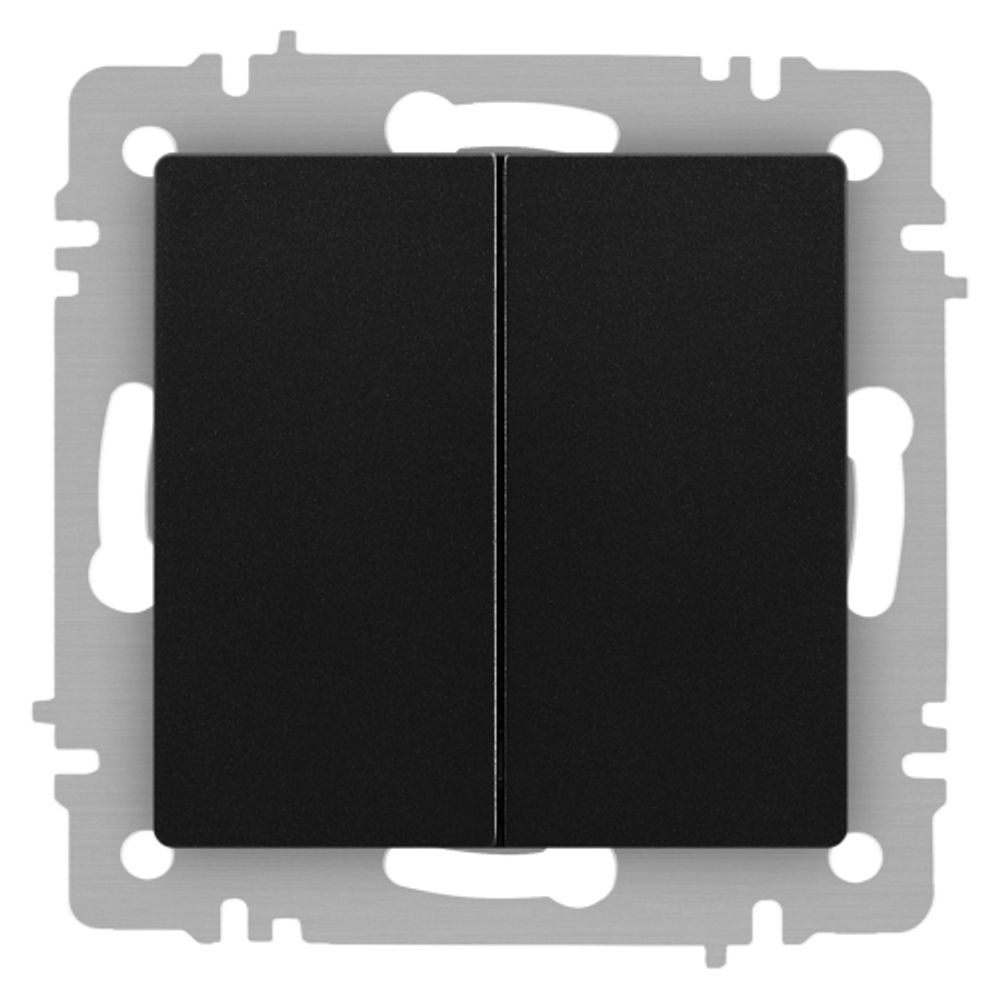 Выключатель Intro Accent 6-104-05 двойной, 10А-250В, IP20, СУ, AL/CU, антрацит