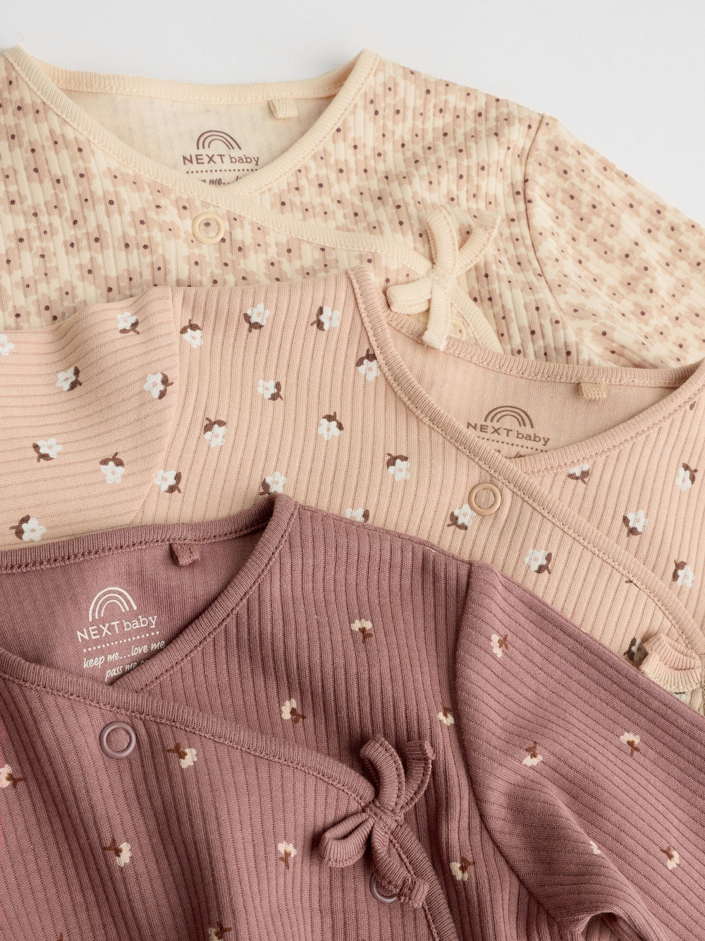 Комбинезон / Cлип для малышей Next F35-903, 3 шт., Коричневый, Бежевый