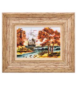 AMB-03/55 Картина «Красота природы» (с янтарной крошкой) H-32см