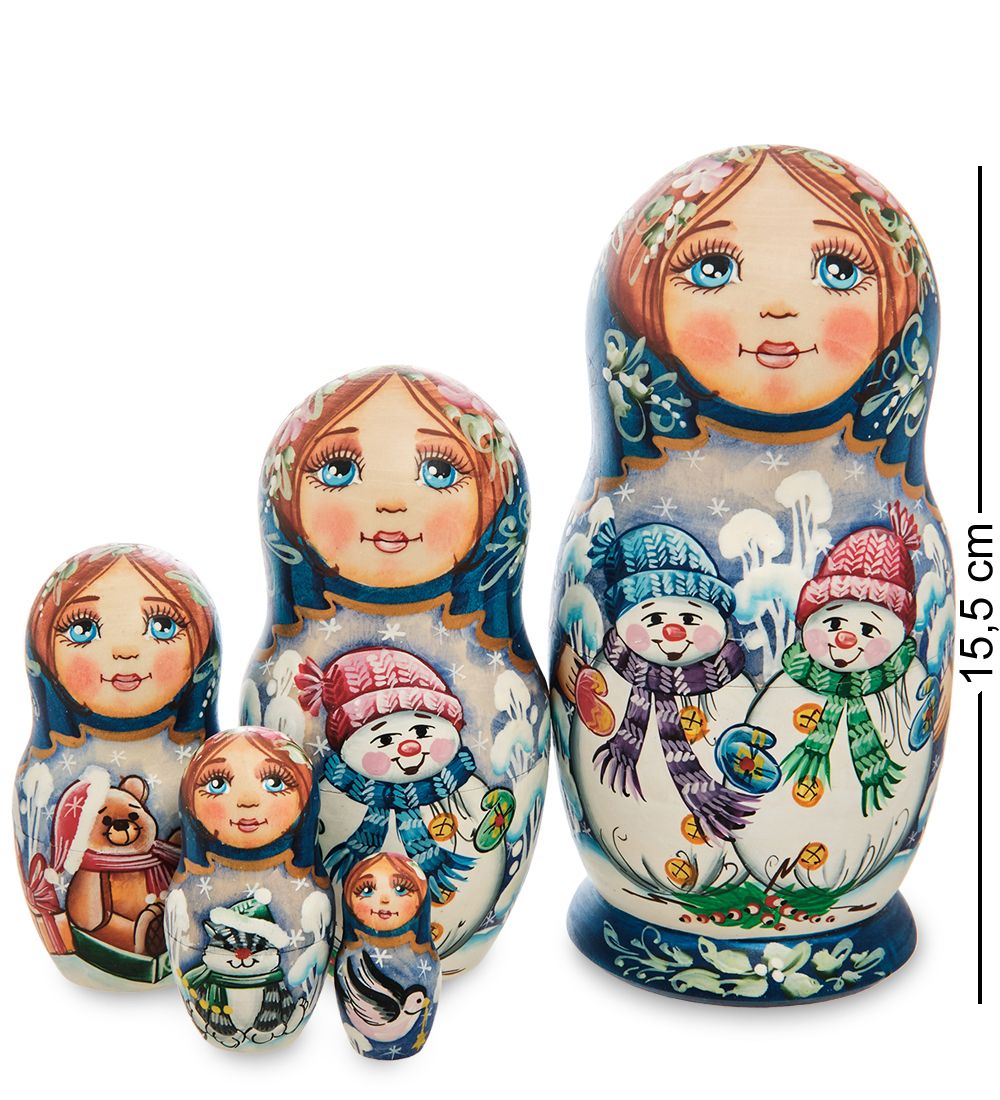 МР-16/11 Матрешка 5м «Мария со снеговиками» мал.