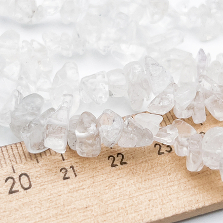 Горный хрусталь бусины, крошка 4-8 мм, цена за нить 38 см