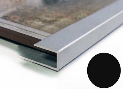 Алюминиевый С-образный окантовочный профиль чёрный LU