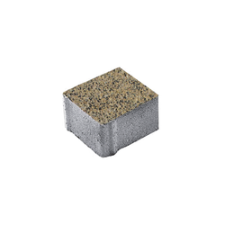 Тротуарная плитка КВАДРАТ 100х100 мм - Гранит+ Желтый с черным