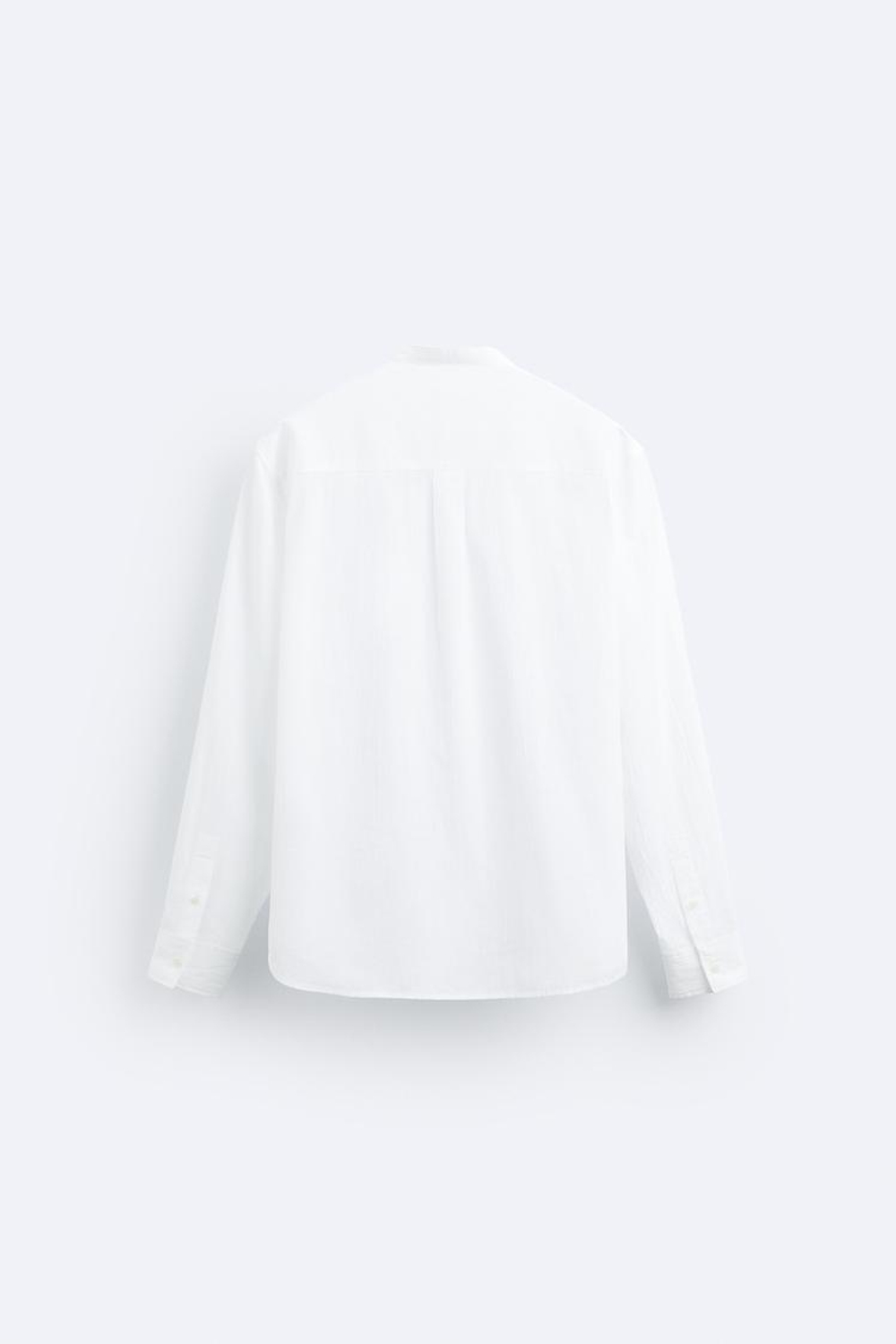 ZARA РУБАШКА ИЗ ЖАТОГО ХЛОПКА, БЕЛЫЙ