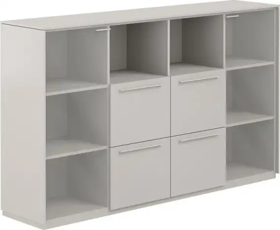 NZ-0326.GS.GS / Шкаф средний со стеклом прозр., 4 ящ., обвязка GS, фасады GS / 2024х450х1200, обвязка GS, фасады GS, стекло прозрачное GL