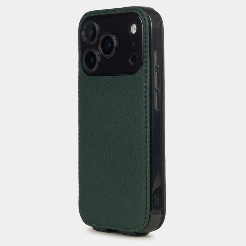 Чехол для iPhone 17 Pro - кожа теленка, темно-зеленый