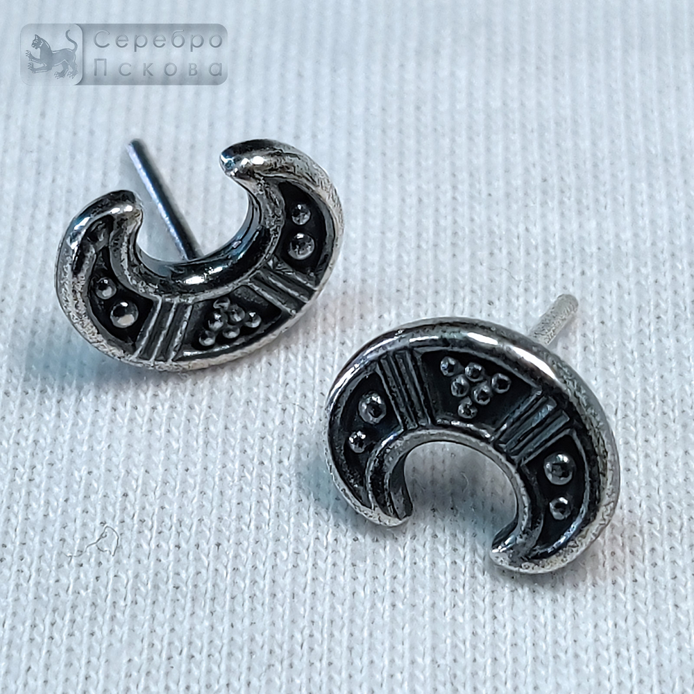 Серьги "Лунница" гвоздики