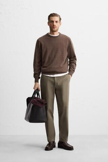 ZARA БРЮКИ ЧИНОС SLIM FIT, СВЕТЛО-ЗЕЛЕНЫЙ