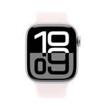 Умные часы Apple Watch Series 10 GPS, 42mm, Silver Aluminium Case with Sport Band M/L, Light Blush (Серебристый)