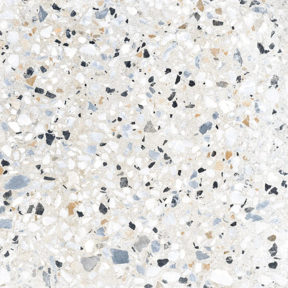 Керамогранит Alma Ceramica GFU6060TRZ07L Terrazzo 60x60 белый / бежевый лаппатированный под камень / терраццо