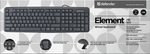 Клавиатура Defender Element HB-520 B (Черный), USB, ENG/RUS/KAZ,стандарт
