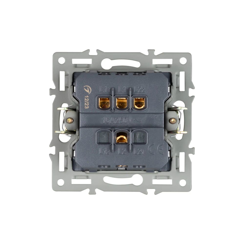 Механизм выключателя двухклавишный непроходной SWT-MK02-PL-BK (250V, 16A) (Arlight, -) 043725