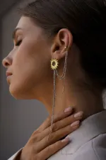 Моносерьга Helios, позолота