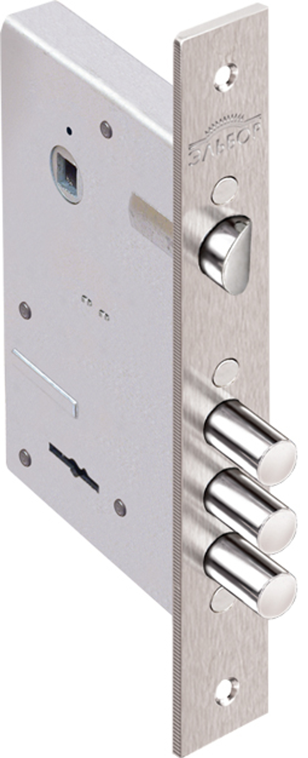 Замок врезной Кремень 1.04.27 сувальдный с защелкой