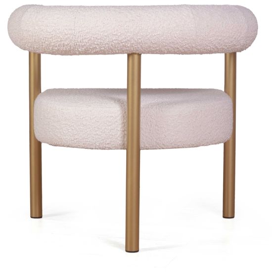 Кресло BIGGI, букле белый, опоры золото