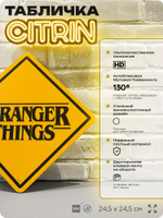 Табличка декоративная "Stranger Things" из сериала Очень Странные Дела, на дверь и стену, прикольная штука в подарок фанату, декоративный знак ЦИТРИН, 24,5х24,5 см, пластиковая, Айдентика Технолоджи