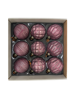 Набор шаров 8см 9шт ChristmasDeLuxe ягодный с блеском