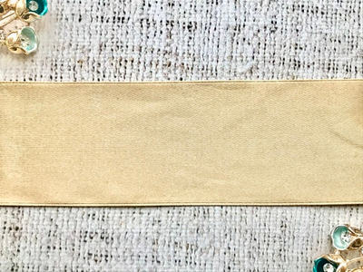 Лента атласная, ш. 5 см, 104 (17) золотисто-бежевый