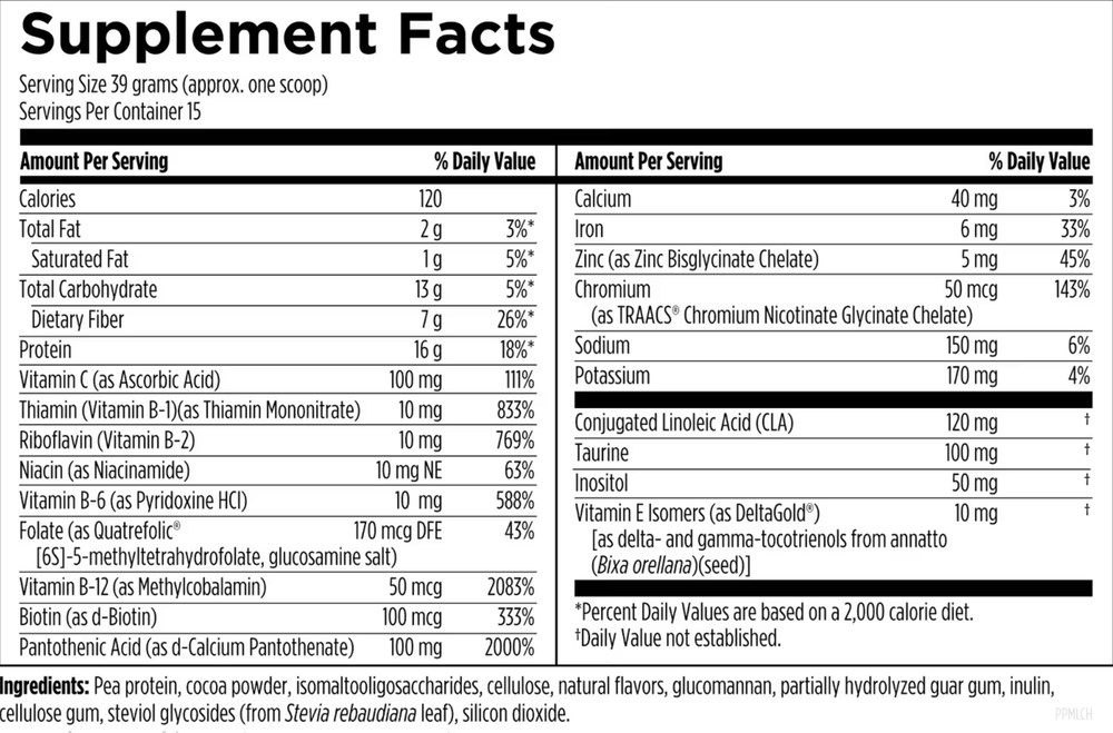 Designs For Health - Plant Protein Meal Chocolate powder 585 gr