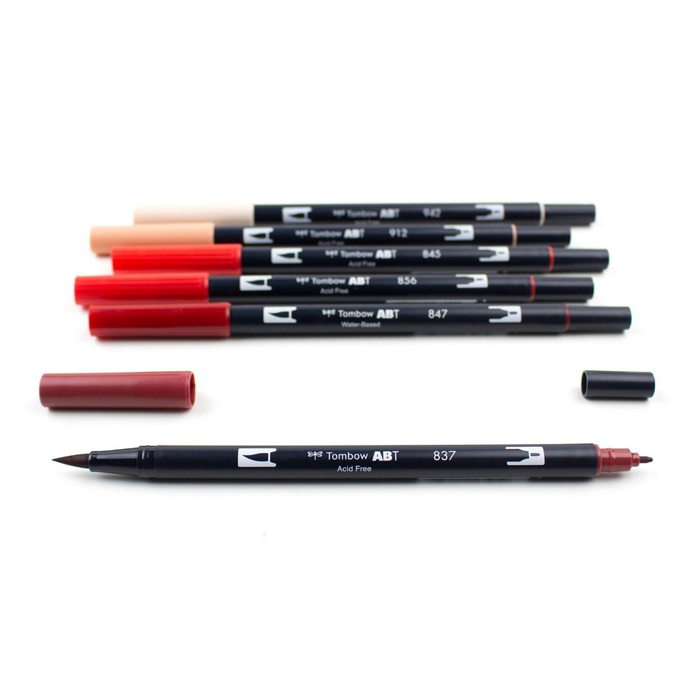 Набор Tombow AB-T Dual Brush 6 Red Blendables