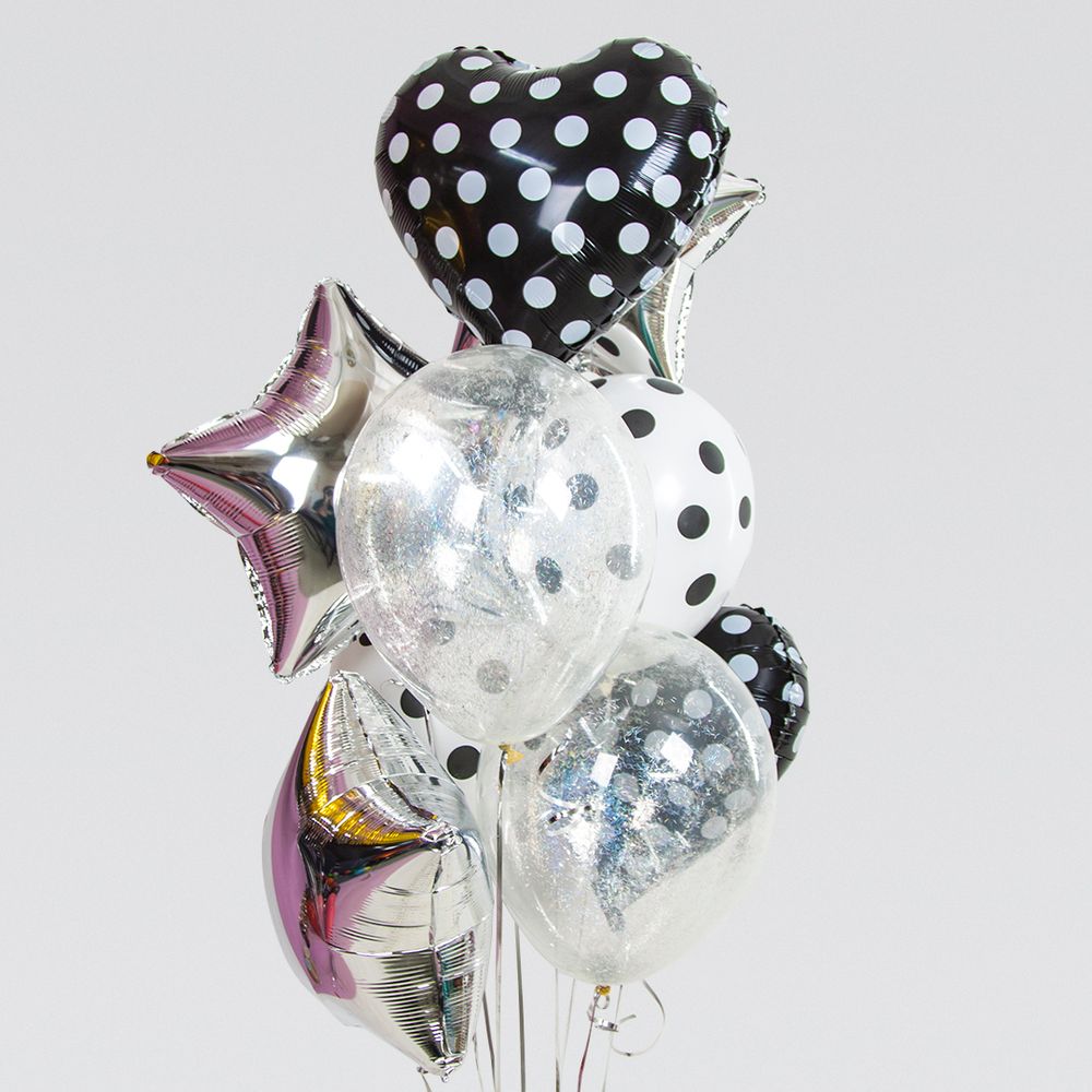 Шар (18"/46 см) Звезда, Серебро 1 шт.