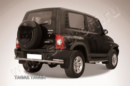 Защита заднего бампера (нержавейка) TAGAZ Tager (2008-2012) d57+d42