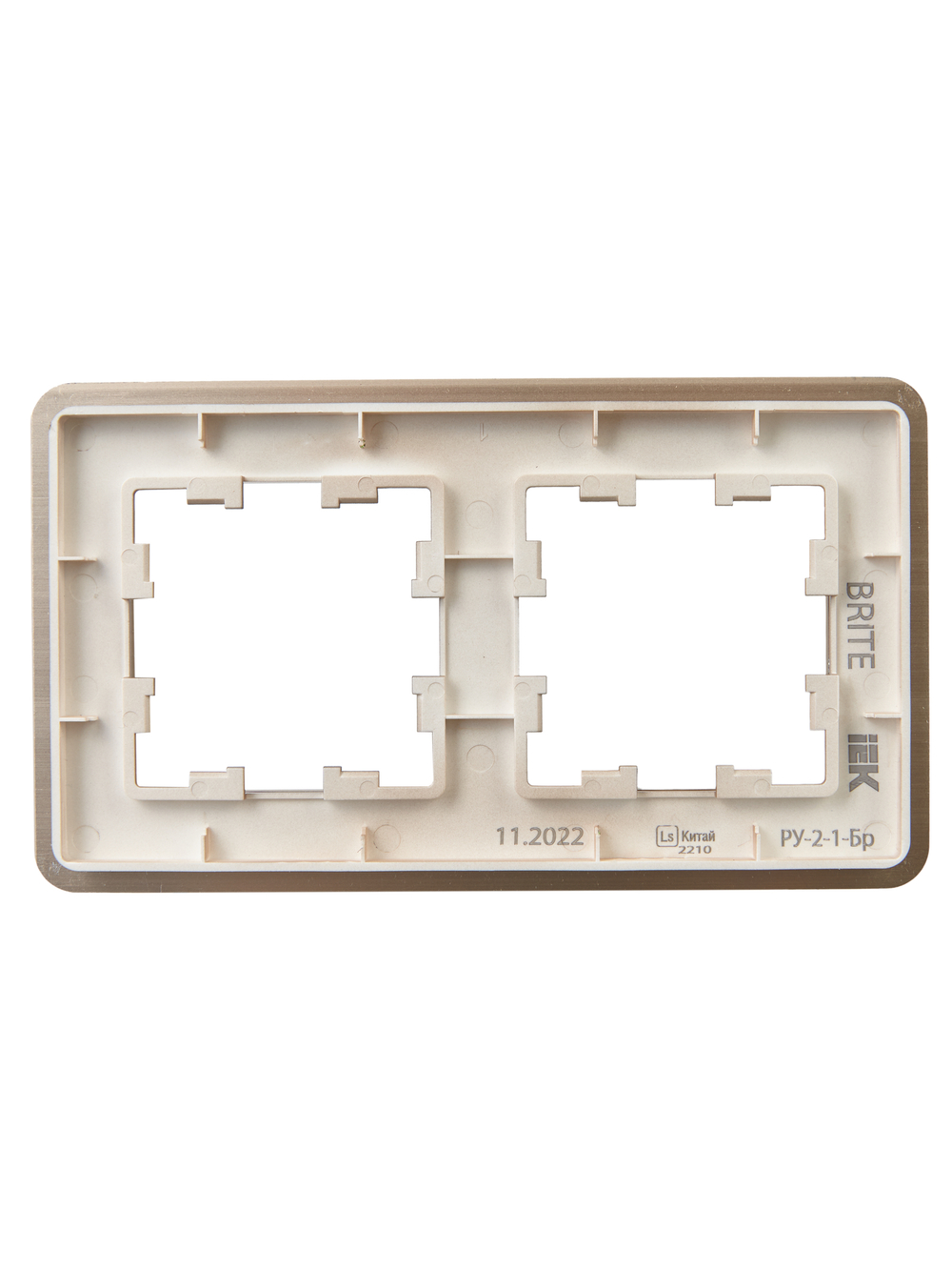 BRITE Рамка 2-местная РУ-2-1-Бр металл шампань RE AL IEK