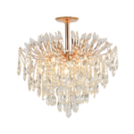 Люстра на штанге 8x40Вт E14, металл/хрусталь, золото/прозрачный