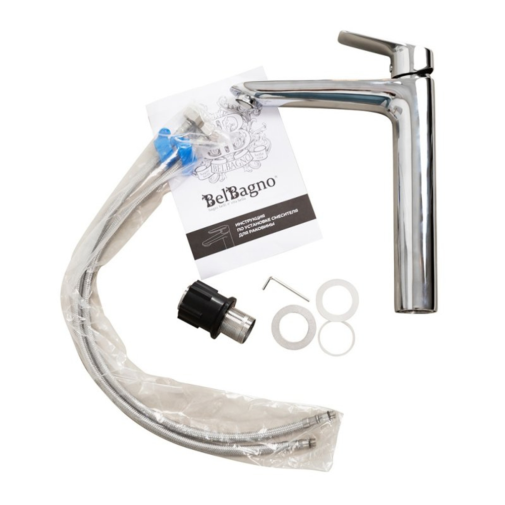 Cмеситель BelBagno для накладных раковин DUE-LMC-CRM-W0 без донного клапана