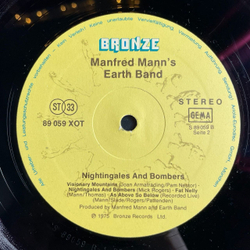 Винтажная виниловая пластинка LP Manfred Mann's Earth Band Nightingales and Bombers (Germany 1975) Fat Nelly